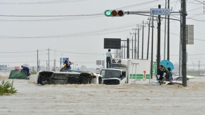 flooding in Joso, Japan