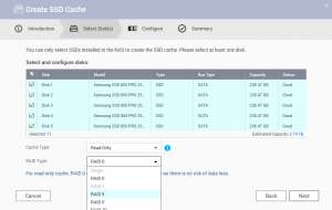 QNAP QTS353 SSD CACHE 