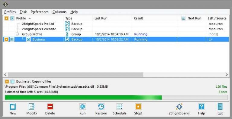 SyncBackPro Backup From 2BrightSparks - StorageNewsletter