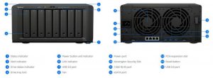 Synology DS1819+ front rear