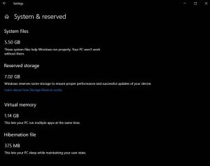 Windows 10 storage-reserve