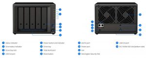 Synology DiskStation DS1019+ front rear Synology DiskStation DS1019+ front rear