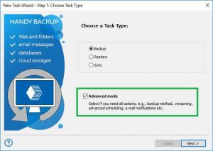 Handy Backup v8 Handy Backup V8 Choose Task Type