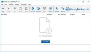 Handy Backup v8 Handy Backup V8 Main Window First Program Start