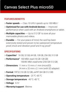 Kingston Canvas Select Plus Microsd Spectabl