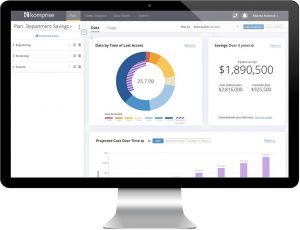 Komprise Cloud Data Growth Analytics Screen