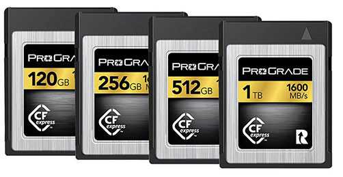 ProGrade Digital CFexpress Type B Up to 1TB Gold Label and Up to 650GB