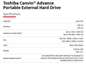 Toshiba Cavio Advance Hdd Spectabl