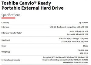 Toshiba Cavio Ready Hdd Spectabl