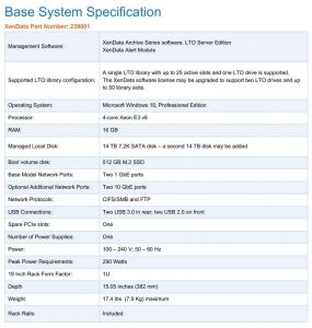 Xendata X20 Appliance Spectabl