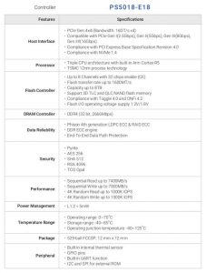 Phison Ps5018 E18 Controller Spectabl