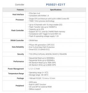 Phison Ps5021 E21t Controller Spectabl