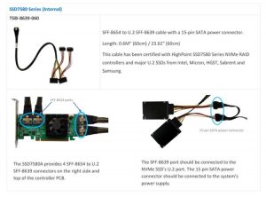 Highpoint Ssd7580 Series Cables