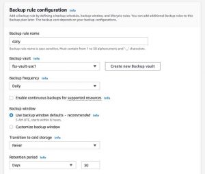 F15 Aws Backup Backup Rule Configuration