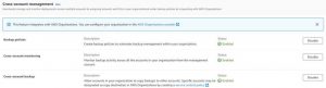 F3 Source Account Settings Under Cross Account Management Enable Backup Policies Cross Acct. Monitoring And Cross Acct. Backup