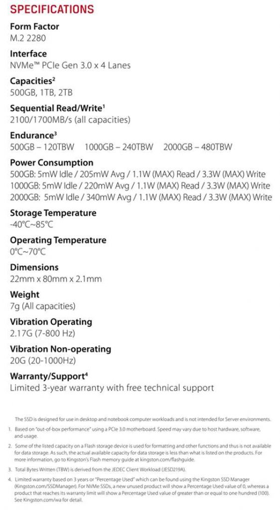 Kingston Nv1 Ssd Spectabl