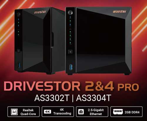 Asustor 2-Bay Drivestor 2 Pro and 4-Bay Drivestor 4 Pro Desktop NAS With  Realtek 1.4GHz Quad-Core Processor - StorageNewsletter