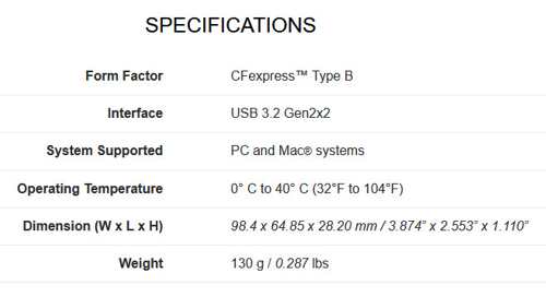 Lexar Professional Cfexpress Type B Usb 3.2 Gen 2x2 Spectabl Lexar Professional Cfexpress Type B Usb 3.2 Gen 2x2 Spectabl
