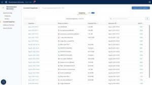 Druva Ransonware Recovery Snapshot List 