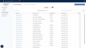 Druva Ransonware Recovery Snapshot List 