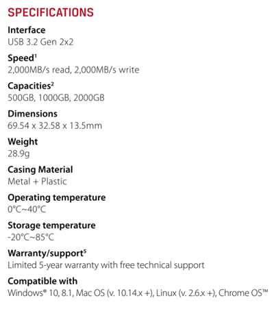 Kingston XS2000 2TB Portable High Performance SSD USB 3.2 Speed up to  2000MB/s