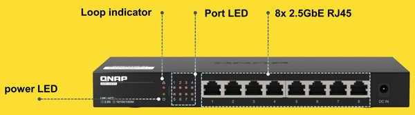 QNAP QSW-1108-8T 8-Port Unmanaged 2.5GbE Network QSW-1108-8T-US