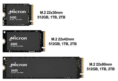Micron 2400 M.2 PCIe Up to 2TB SSD Series With 176-Layer QLC