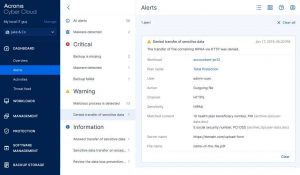 Acronis Cyber Protect Data Loss Prevention 3 2206