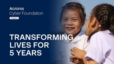 Acronis Cyber Foundation celebrates 5 years philanthropic initiative Acronis Cyber Foundation Celebrates 5 Years Philanthropic Initiative