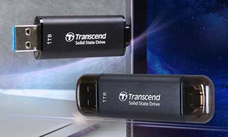 Transcend ESD310C Up to 1TB Compact Flash Drive with USB Type-A