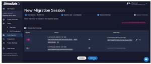 Cirrus Data Migration Screenshot
