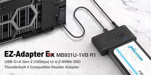 MB931U-1VB_USB-C+A Gen 2 (10Gbps) to U.2 NVMe SSD Thunderbolt 4
