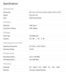 Transcend Esd330c Ssd Spectabl