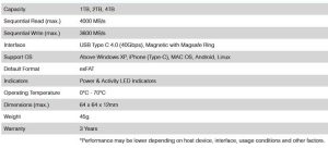 Addlink P30 Ssd Usb4 Spectab