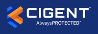Cigent Logo Full Color White Lettering Blue Background Logo