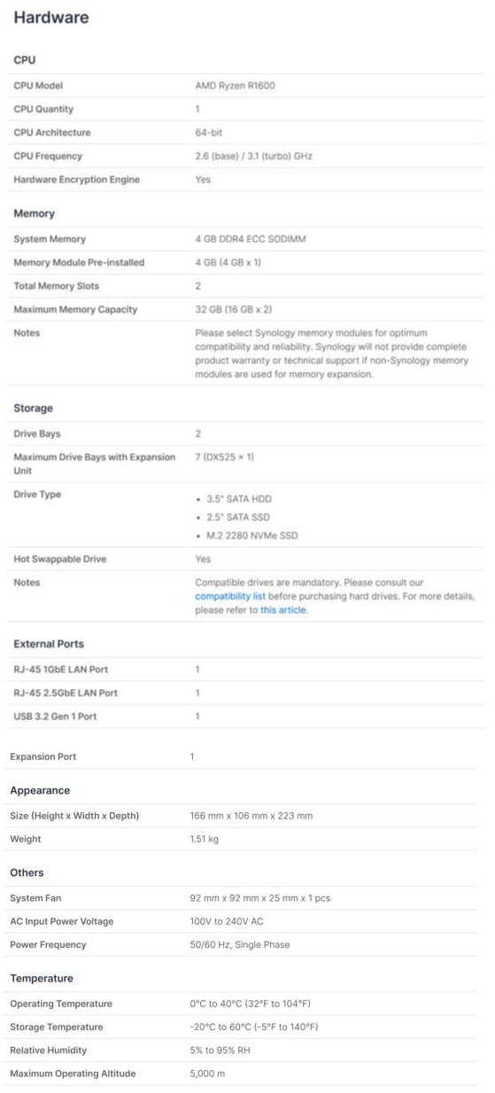 Synology Ds725+ Spectab