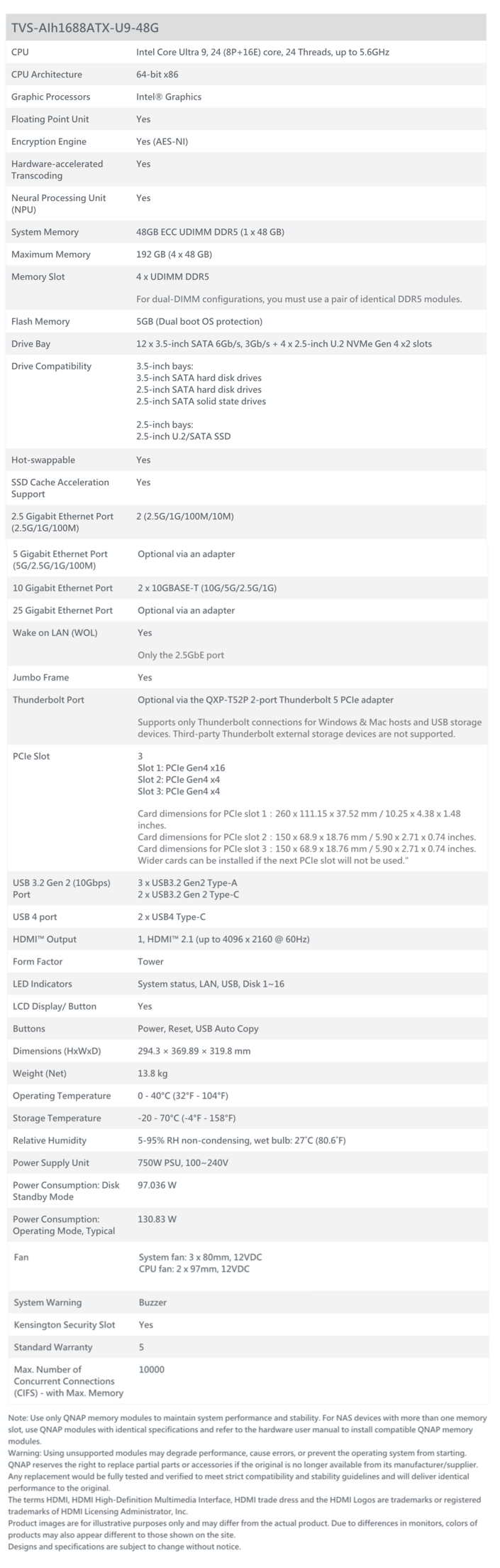 Qnap Tvs Aih1688atx U9 48g Spectab Qnap Tvs Aih1688atx U9 48g Spectab
