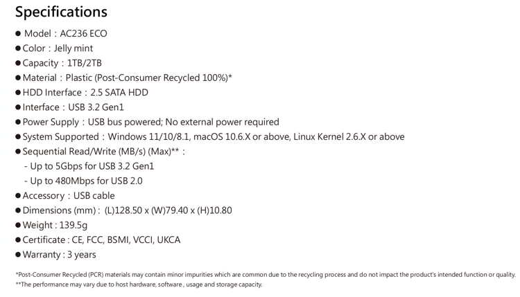 Apacer Ac236 Eco Spectab Apacer Ac236 Eco Spectab