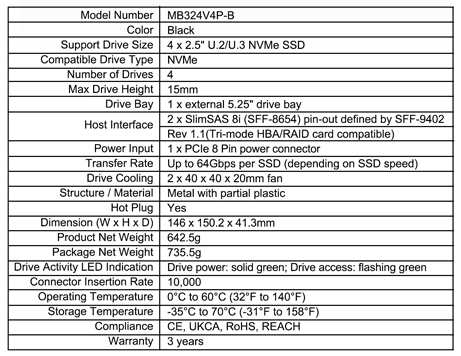 Icy Dock Expresscage Mb324v4p B Spectab Icy Dock Expresscage Mb324v4p B Spectab